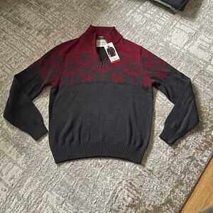 Weatherproof Vintage 1/4 zip winter Red Grey MED
Fair Isle Sweater Mens NWT NEW